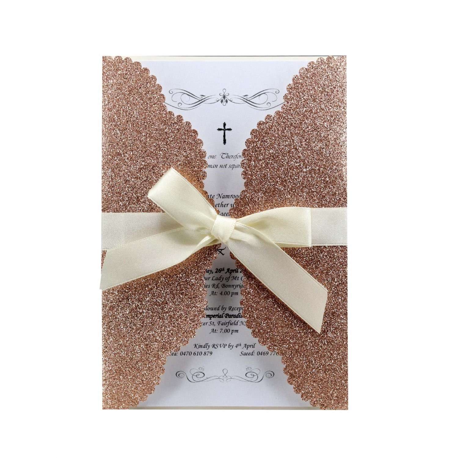 Elegant Invitation Card Slap-up Invitation Laser Cut Glitter Paper Holiday Card